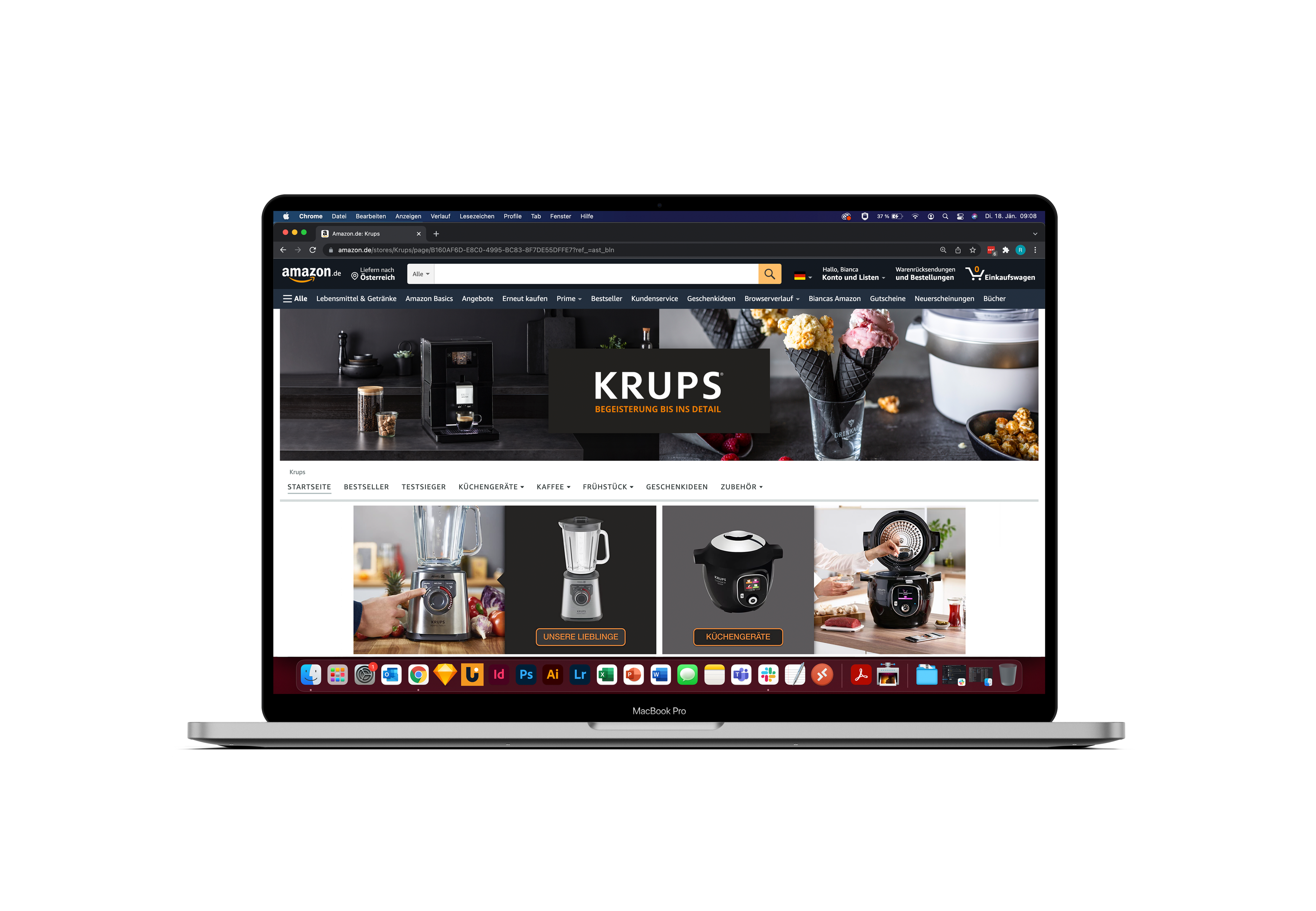 Markenshop auf dem Desktop-Bildschirm