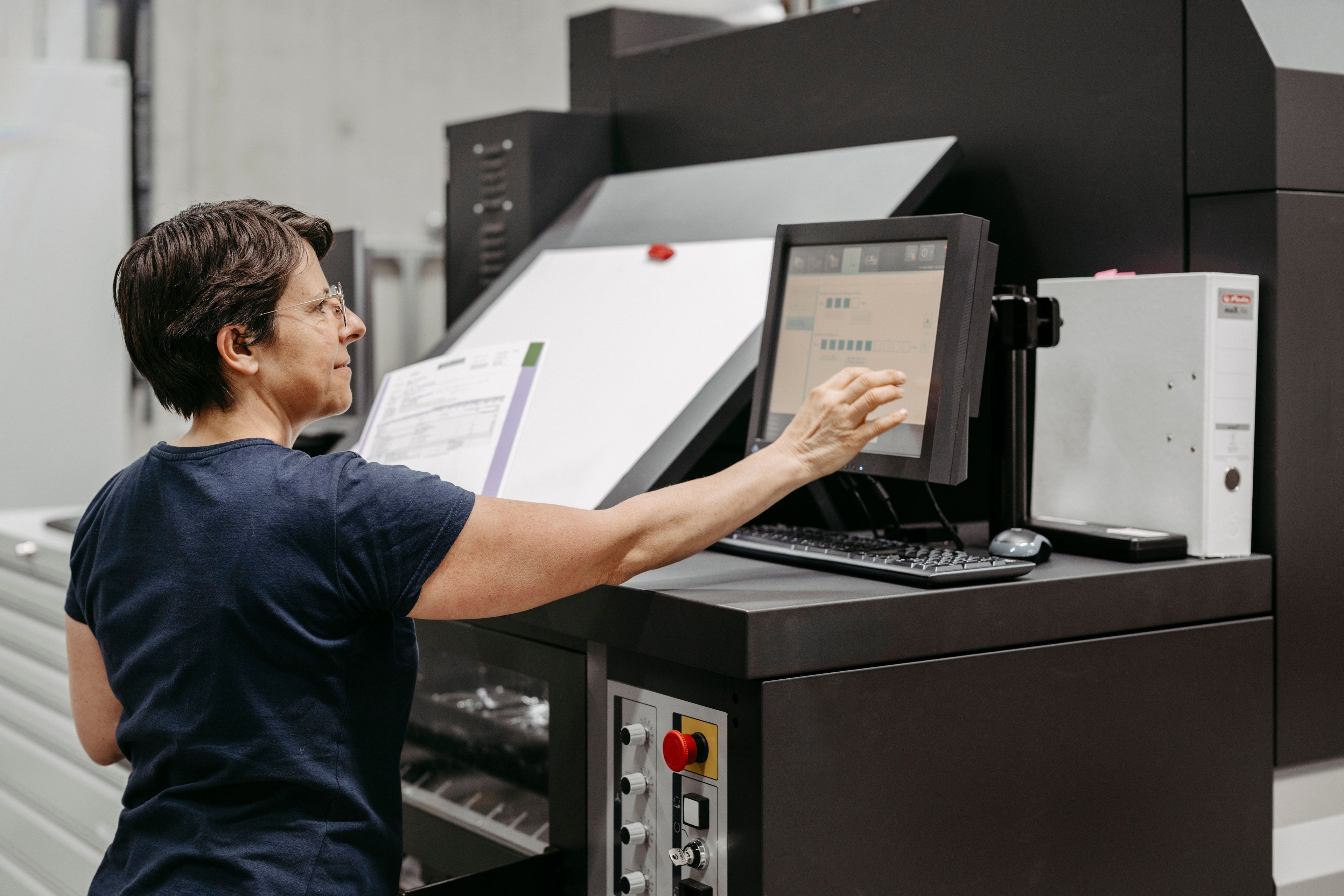 Operator at printing machine
