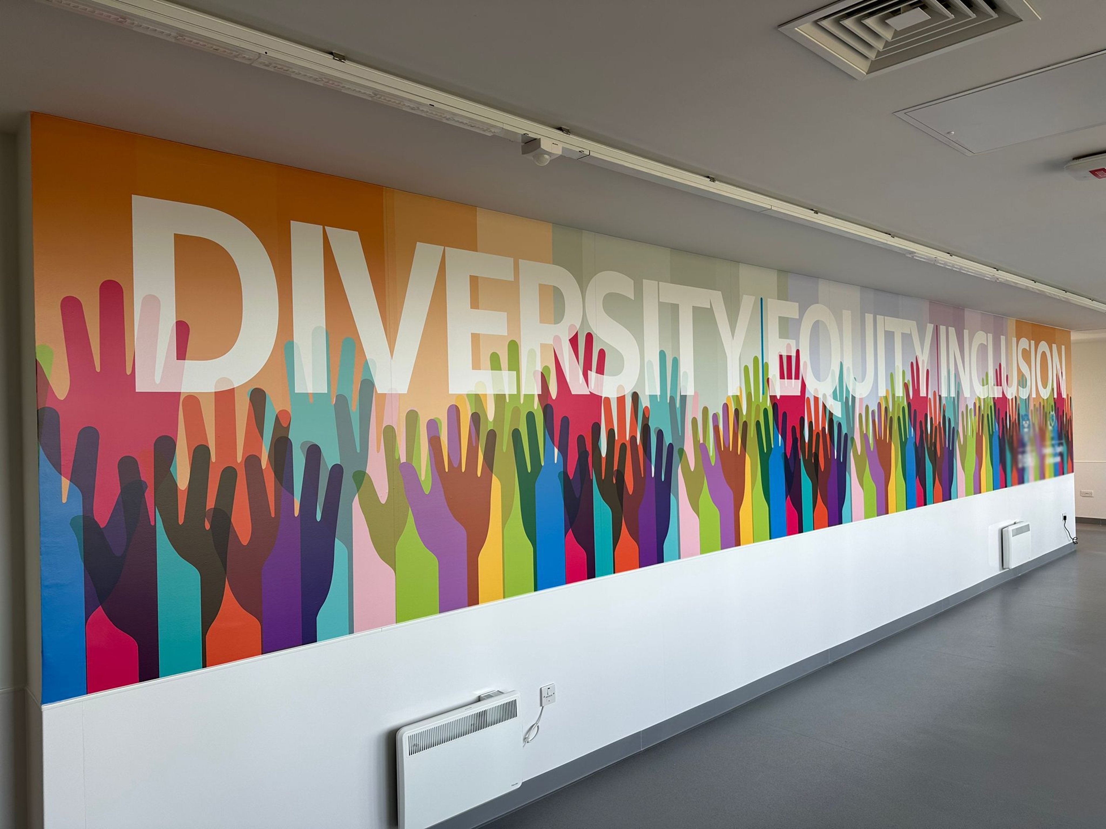 Internal branding in hallway